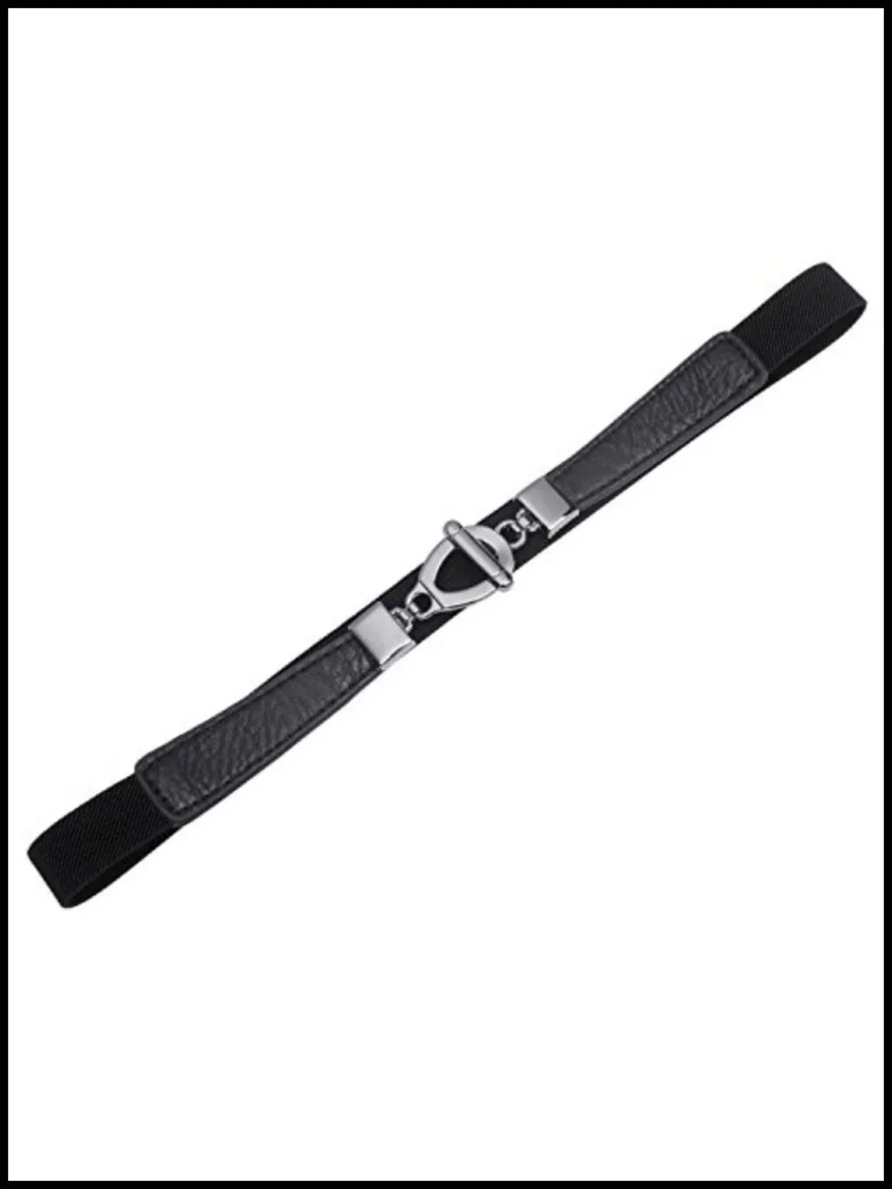 Faux Leather Skinny Elastic Waist Belt Stretch Cinch Thin Belt 0.8
